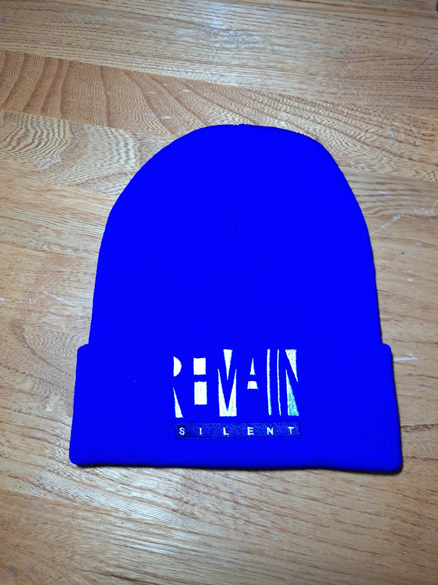 Remain Silent Embroidered Fold Over Stocking Caps