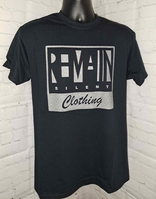 Remain Silent Tag Logo Shirt - Silver Ink